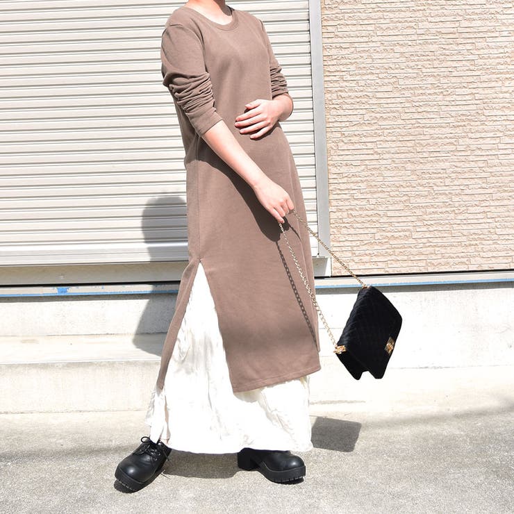 ニットソースリットワンピース ロング 春秋冬 品番 Xl Slender スレンダー のレディースファッション通販 Shoplist ショップリスト