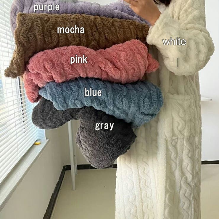 まるで着る毛布もこもこルームウェアワンピース ゆったり ふわふわ | SLENDER | 詳細画像2 