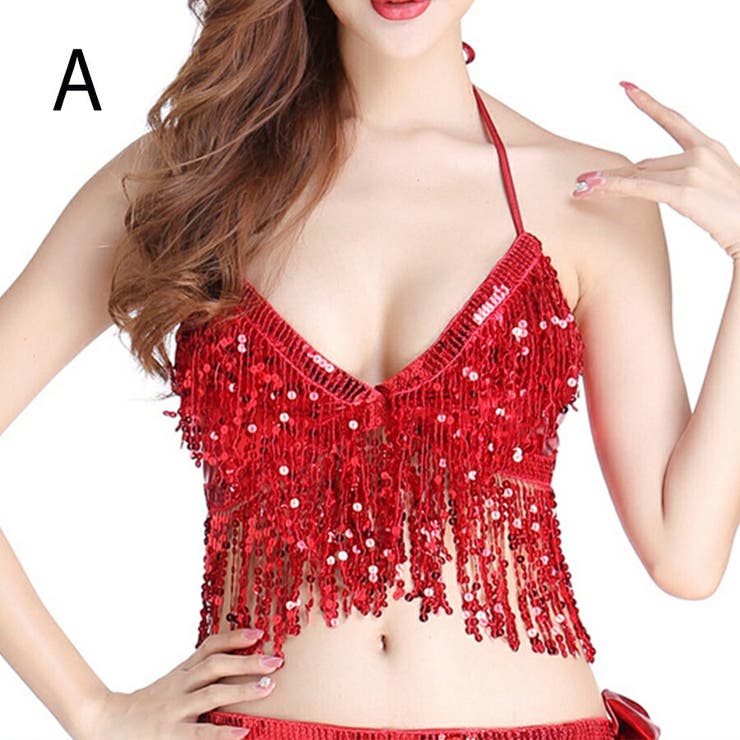 A レッド：上 | ダンス衣装 ベリーダンス ブラ | SLENDER