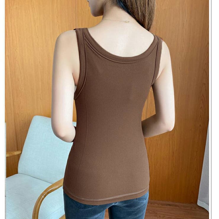 裏起毛タンクトップ リブ 暖かい | SLENDER | 詳細画像6 