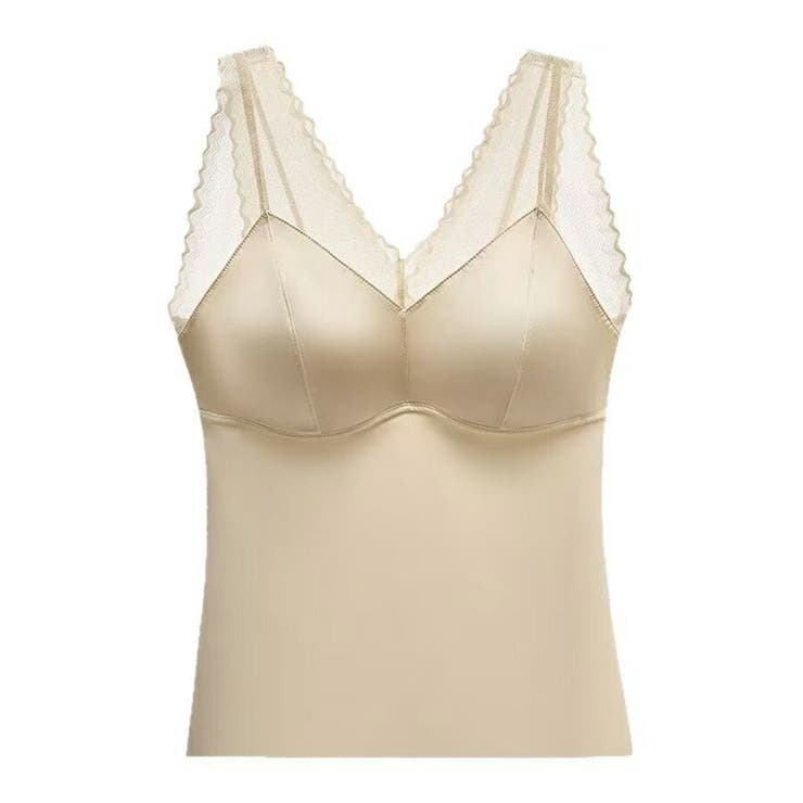 レースサテンVネックブラトップ カップ付き ナイトブラ | SLENDER | 詳細画像13 
