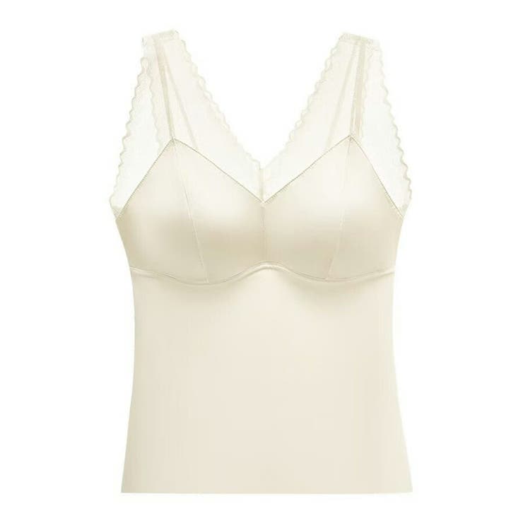 レースサテンVネックブラトップ カップ付き ナイトブラ | SLENDER | 詳細画像14 