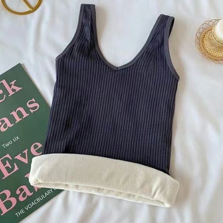 裏起毛 Vネックタンクトップ 暖かい | SLENDER | 詳細画像5 