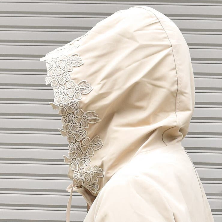 花柄刺繍フード付き マウンテンパーカー 春[品番:XL000001817 花柄刺繍フード付き マウンテンパーカー 春[品番:XL000001817