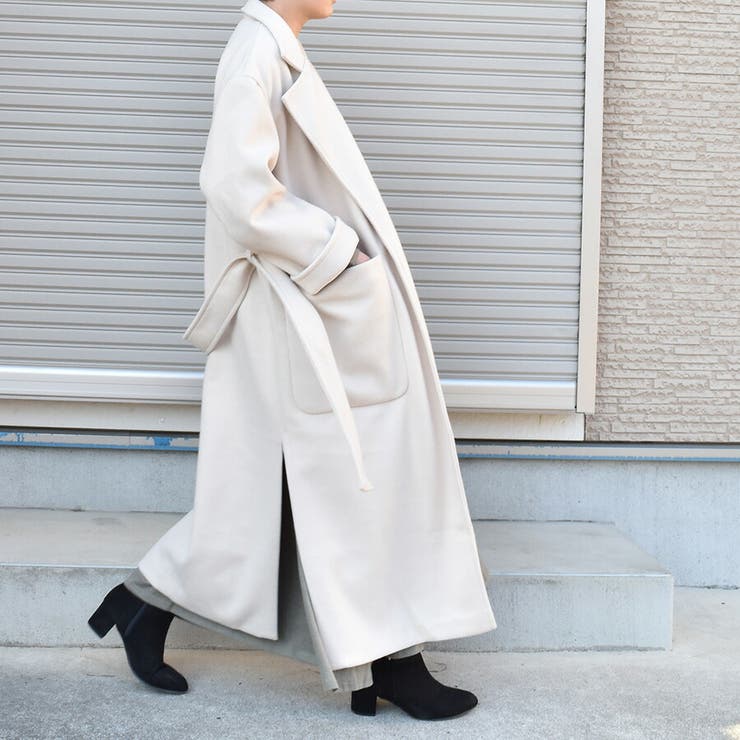 軽量ガウンコート ロング丈 チェック柄[品番：XL000001827]｜SLENDER