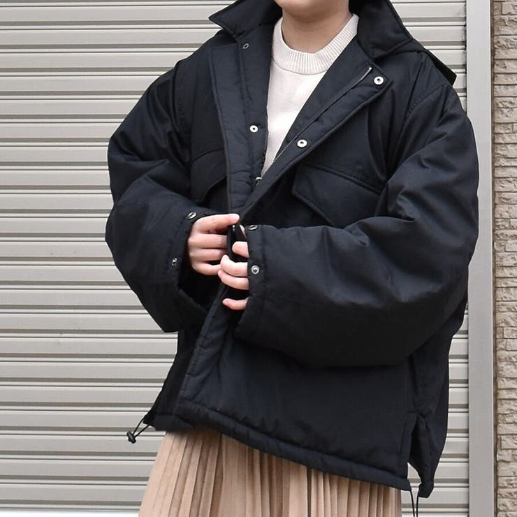 激安挑戦！！ 中綿フード付きオーバーサイズジャケットアウター[品番 ジャケット・アウター