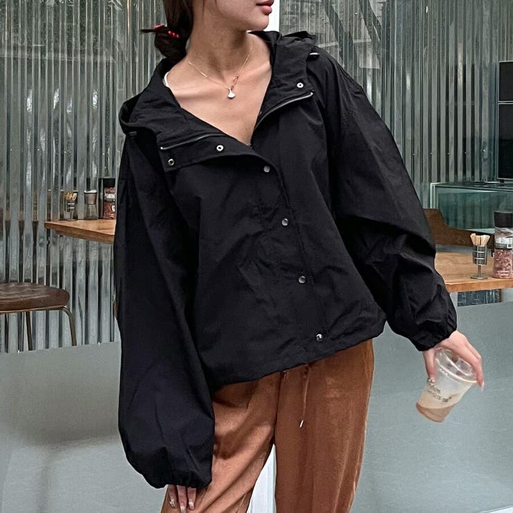 バルーン袖オーバーサイズマウンテンパーカー カジュアル ゆるいシルエット | SLENDER | 詳細画像10 