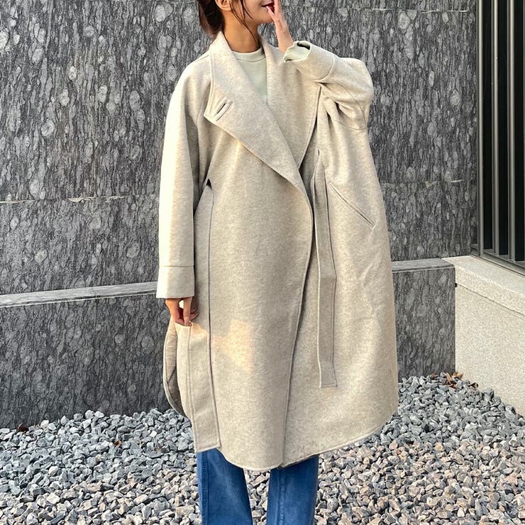 サイドスリットガウンコート オーバーサイズ シンプル[品番