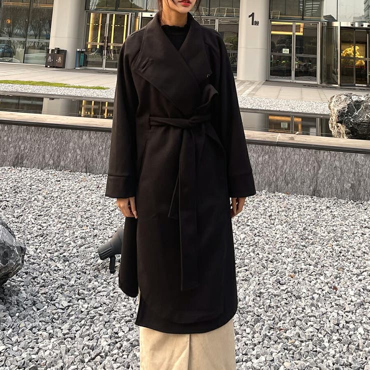 サイドスリットガウンコート オーバーサイズ シンプル[品番