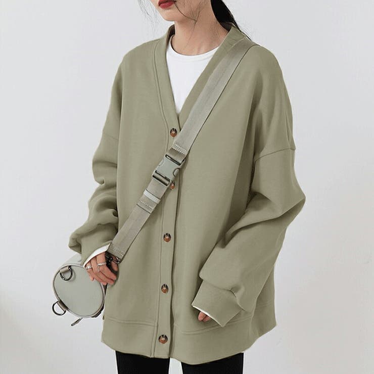 カーディガン スウェットカーディガン 羽織[品番：XL000002125
