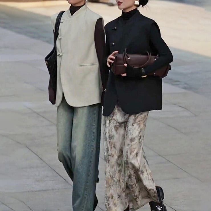 チャイナボタン風ジレ ジャケット ベスト | SLENDER | 詳細画像9 