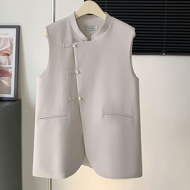 チャイナボタン風ジレ ジャケット ベスト | SLENDER | 詳細画像7 