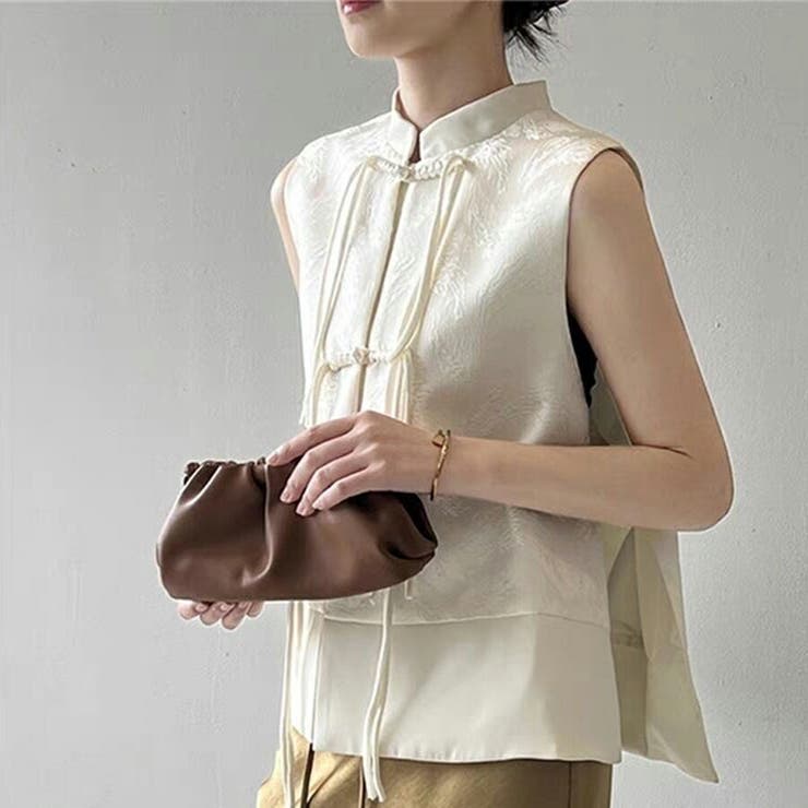 チャイナ風デザインベスト 中華風 個性的[品番：XL000003397