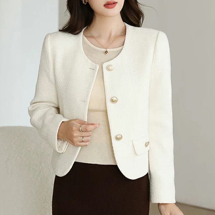 ノーカラージャケット 普段使い きれいめ | SLENDER | 詳細画像1 