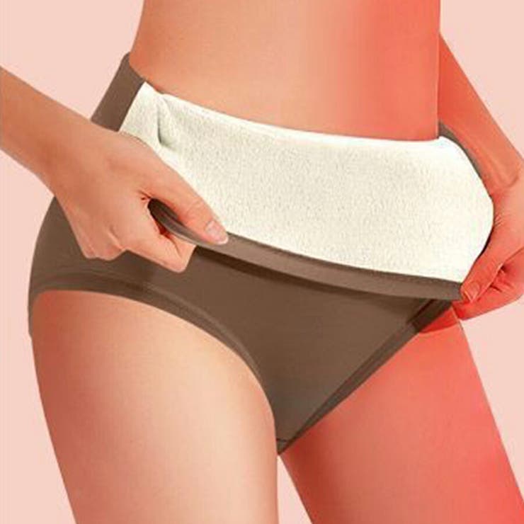 ブラウン | ハイウエスト裏起毛 温活ショーツ 腹巻一体型 | SLENDER