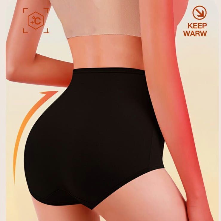 ハイウエスト裏起毛 温活ショーツ 腹巻一体型 | SLENDER | 詳細画像6 