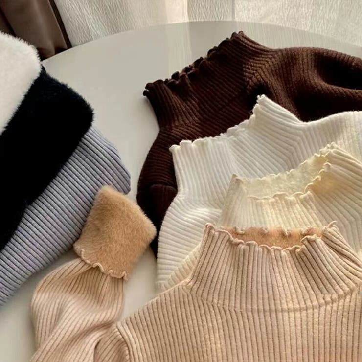 メロウハイネック裏起毛ニット 極暖 おしゃれ | SLENDER | 詳細画像9 