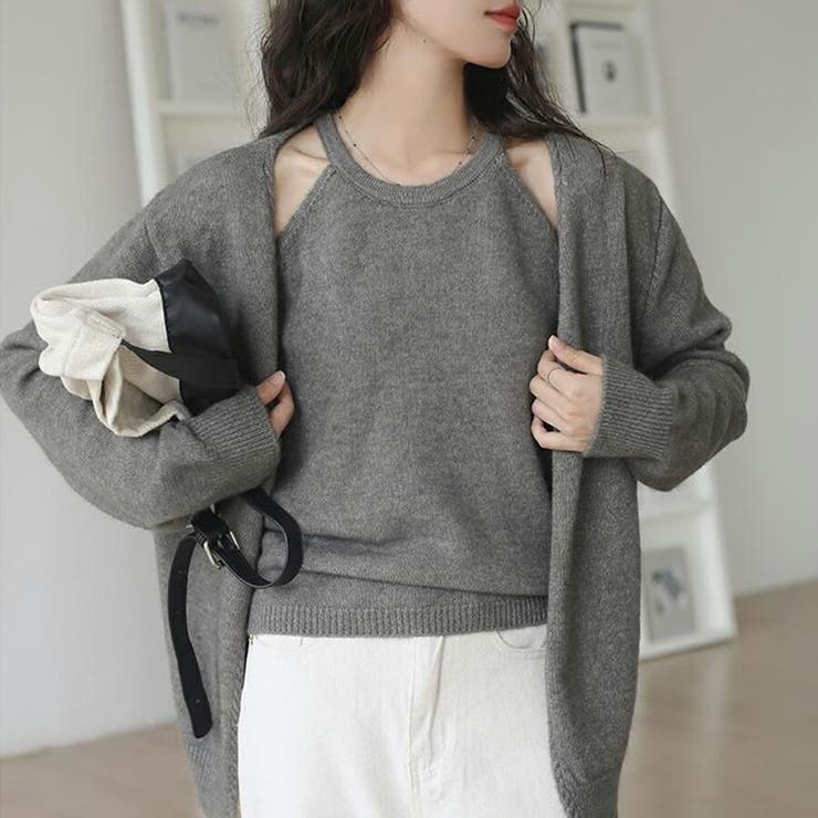 アンサンブルニット ノースリーブ カーデガン | SLENDER | 詳細画像1 