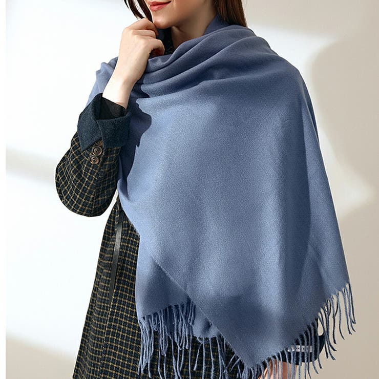 無地カシミヤタッチマフラー ストール 通勤[品番：XL000002253