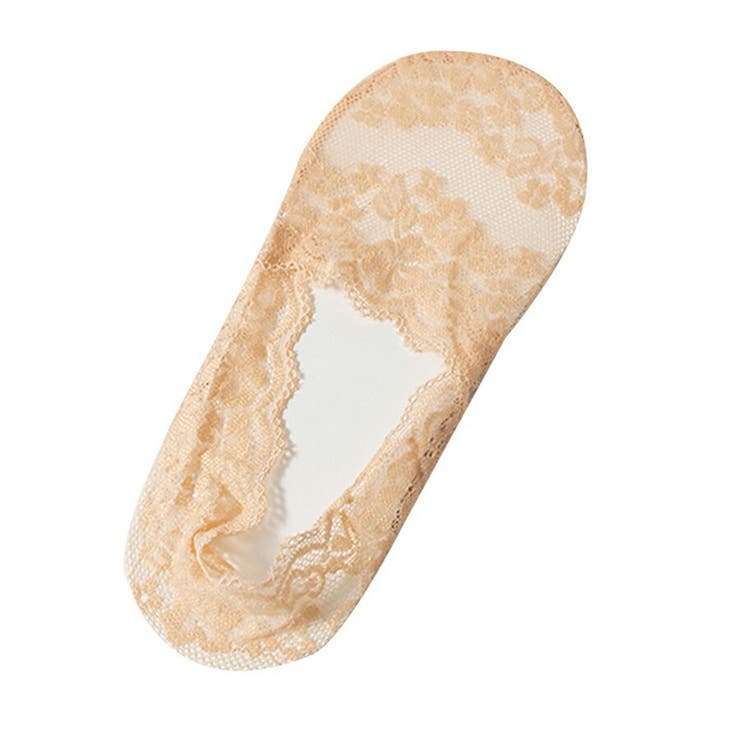 ベージュ | 深履きレースカバーソックス パンプス シースルー | SLENDER