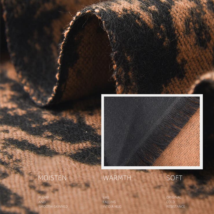 総柄大判カシミヤタッチストール マフラー ひざ掛け | SLENDER | 詳細画像10 