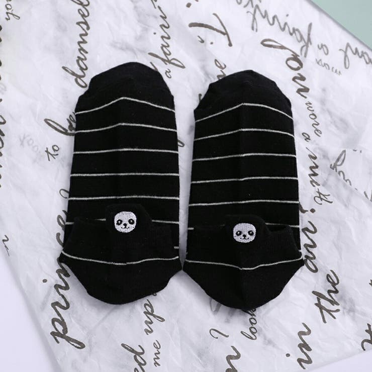 【2足セット】スニーカーソックス ショート丈 パンダ | SLENDER | 詳細画像2 