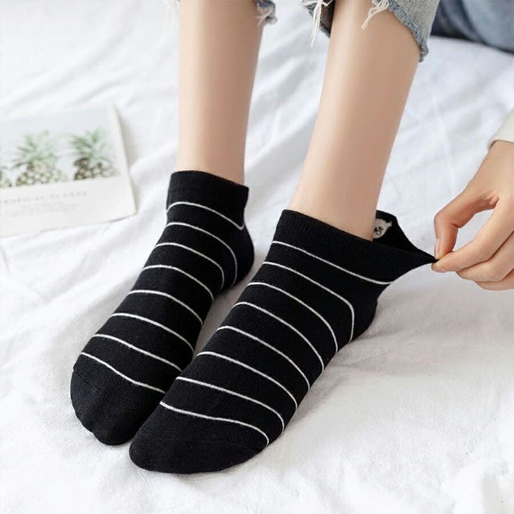 【2足セット】スニーカーソックス ショート丈 パンダ | SLENDER | 詳細画像4 