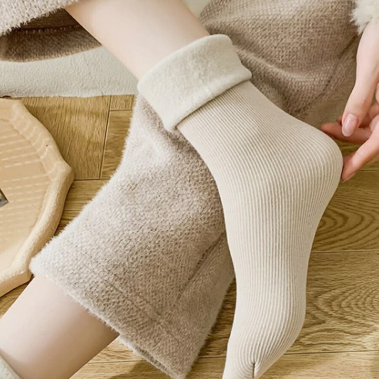 【4足セット】裏起毛リブショートソックス おうちソックス ルームソックス | SLENDER | 詳細画像3 