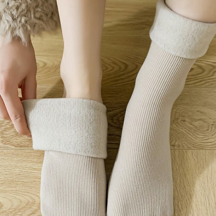 【4足セット】裏起毛リブショートソックス おうちソックス ルームソックス | SLENDER | 詳細画像6 