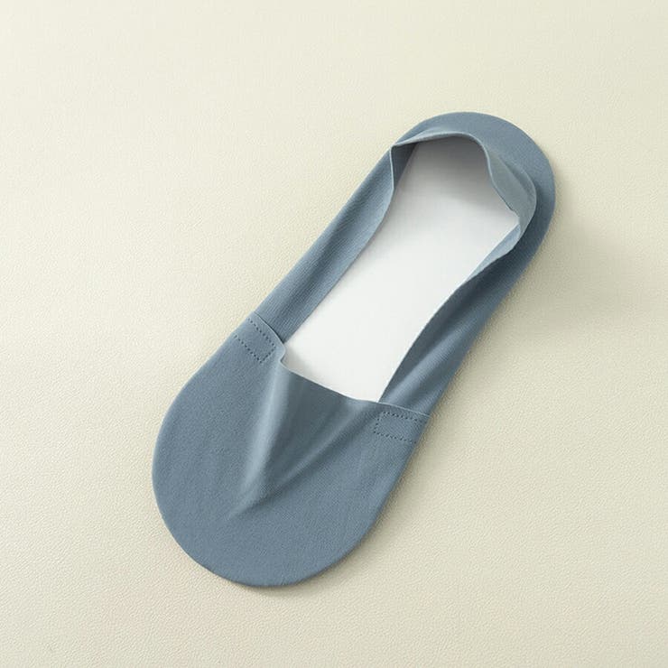 ブルー | シームレスフットカバーソックス 脱げにくい カットフリー | SLENDER