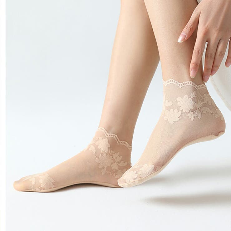 シースルーレースソックス エレガント ヌーディ | SLENDER | 詳細画像6 