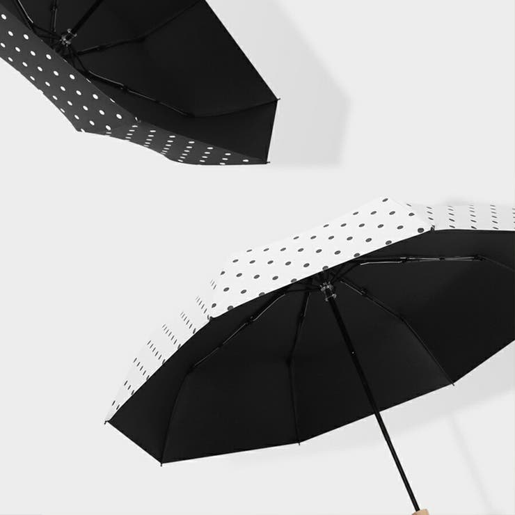 晴雨兼用 UVカット折りたたみ傘 ドット柄[品番：XL000003435
