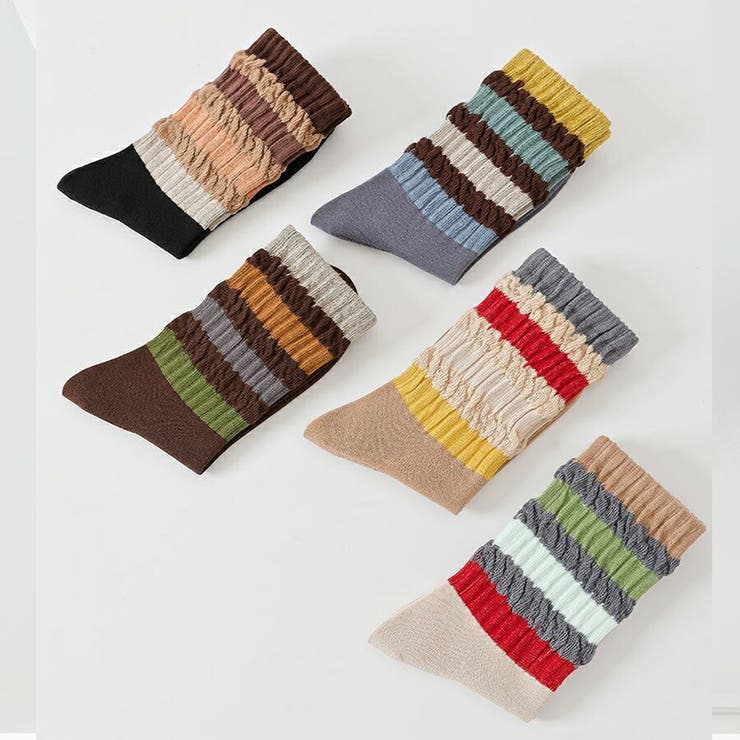 リブ編みカラーソックス ガーリー フェミニン | SLENDER | 詳細画像4 