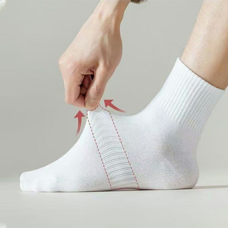 【同色5足セット】男女兼用 選べる丈 シンプルソックス | SLENDER | 詳細画像4 