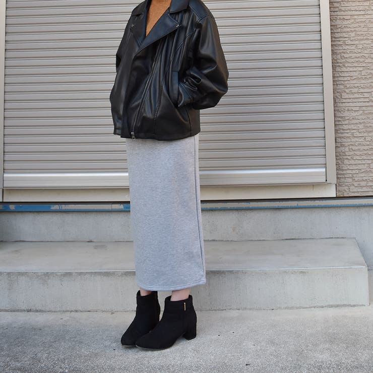 裏起毛タイトスカート ロング 黒 | SLENDER | 詳細画像34 