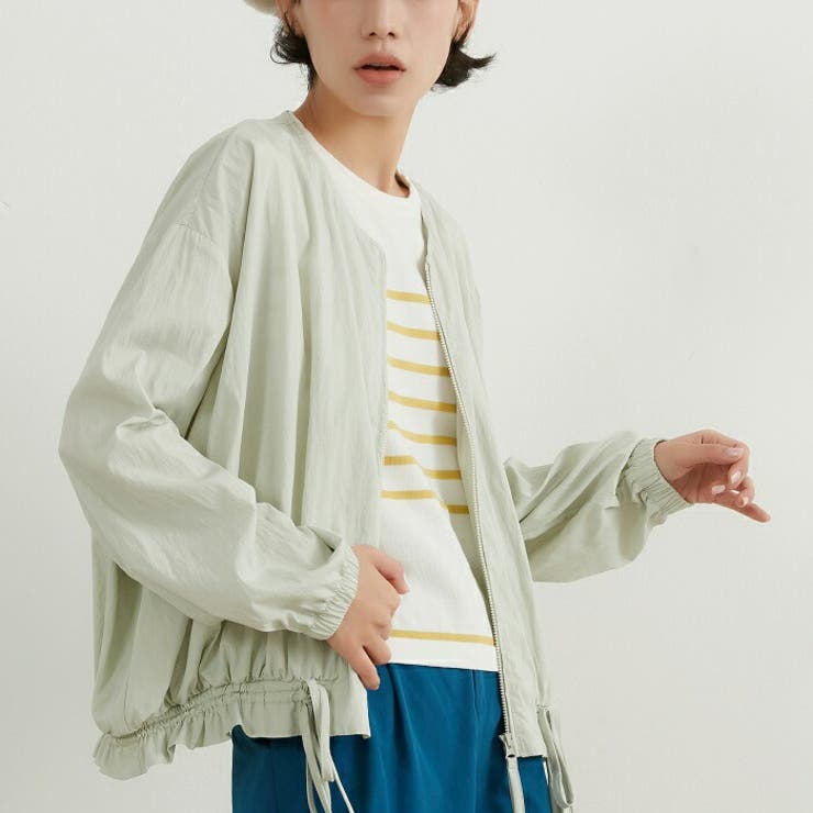 ジップブルゾンジャケット薄手長袖軽量アウター | On One's Own | 詳細画像15 