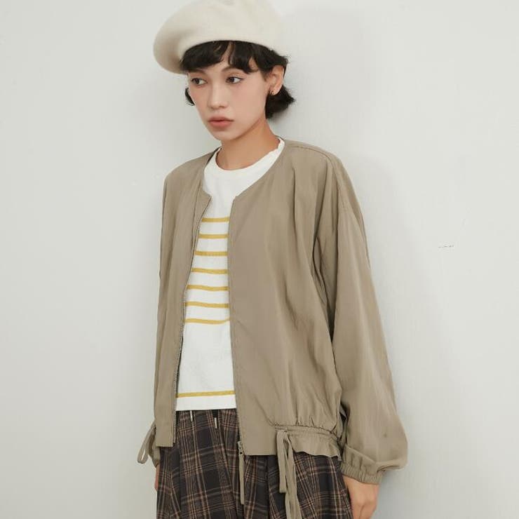 ジップブルゾンジャケット薄手長袖軽量アウター | On One's Own | 詳細画像5 