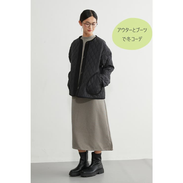 ジャンスカジャカード織りVネックジャンパースカートワンピース | On One's Own | 詳細画像10 