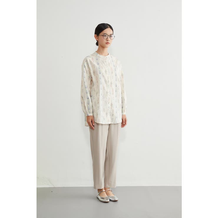 綿100長袖シャツブラウスボタニカル柄 ナチュラル大人カジュアル | On One's Own | 詳細画像5 