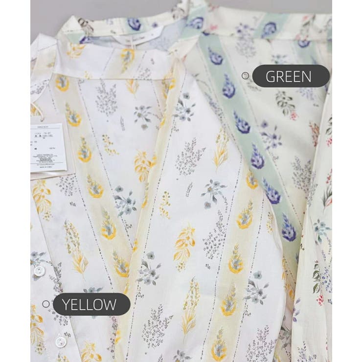 綿100長袖シャツブラウスボタニカル柄 ナチュラル大人カジュアル | On One's Own | 詳細画像18 