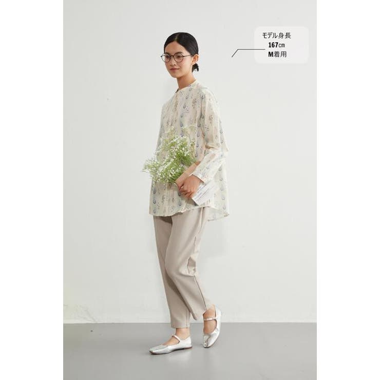 綿100長袖シャツブラウスボタニカル柄 ナチュラル大人カジュアル | On One's Own | 詳細画像3 