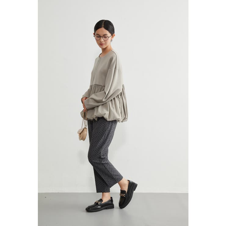 異素材切替バルーンヘムダブルジップブルゾンアウター異素材切り替え | On One's Own | 詳細画像11 