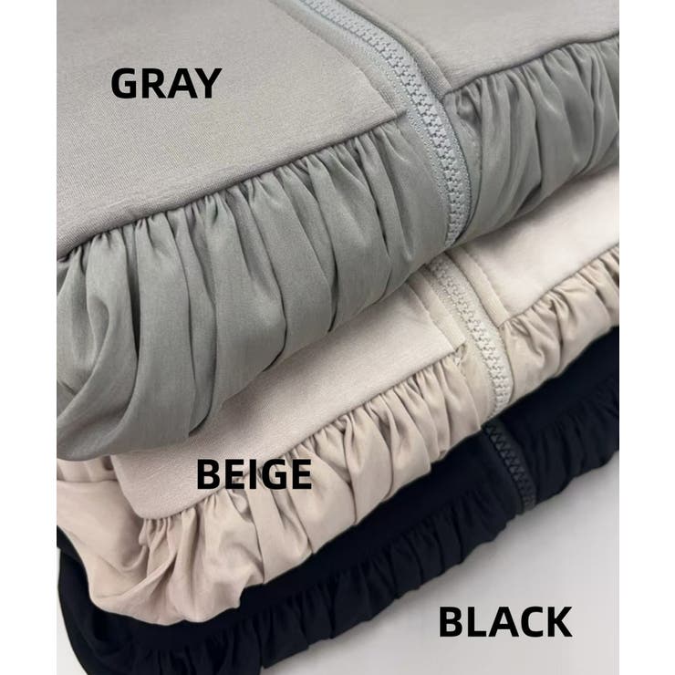 異素材切替バルーンヘムダブルジップブルゾンアウター異素材切り替え | On One's Own | 詳細画像6 