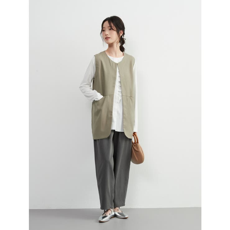 ノーカラーベストジレベストジャケットオフィスカジュアル | On One's Own | 詳細画像17 