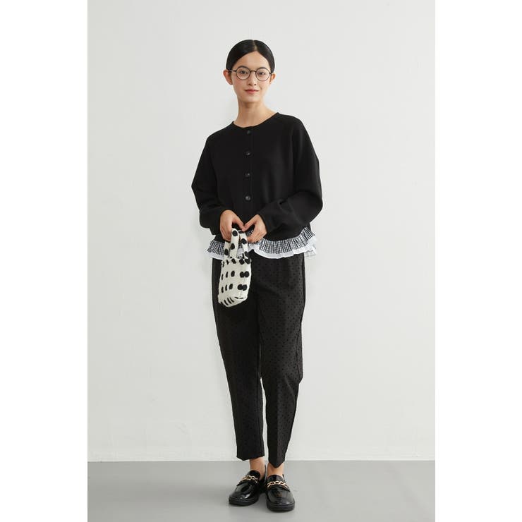BLACK | フロッキープリントセンタープレステーパードパンツレディースボトムス | On One's Own