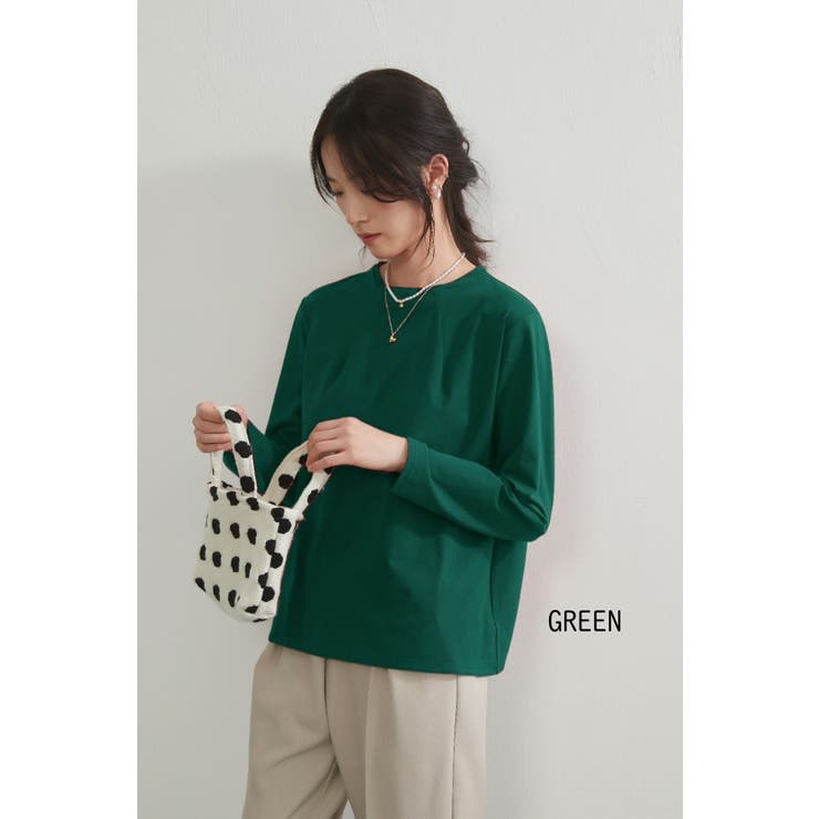 二重衿風ラウンドカラーダーツデザイン長袖Tシャツトップス カットソー | On One's Own | 詳細画像8 