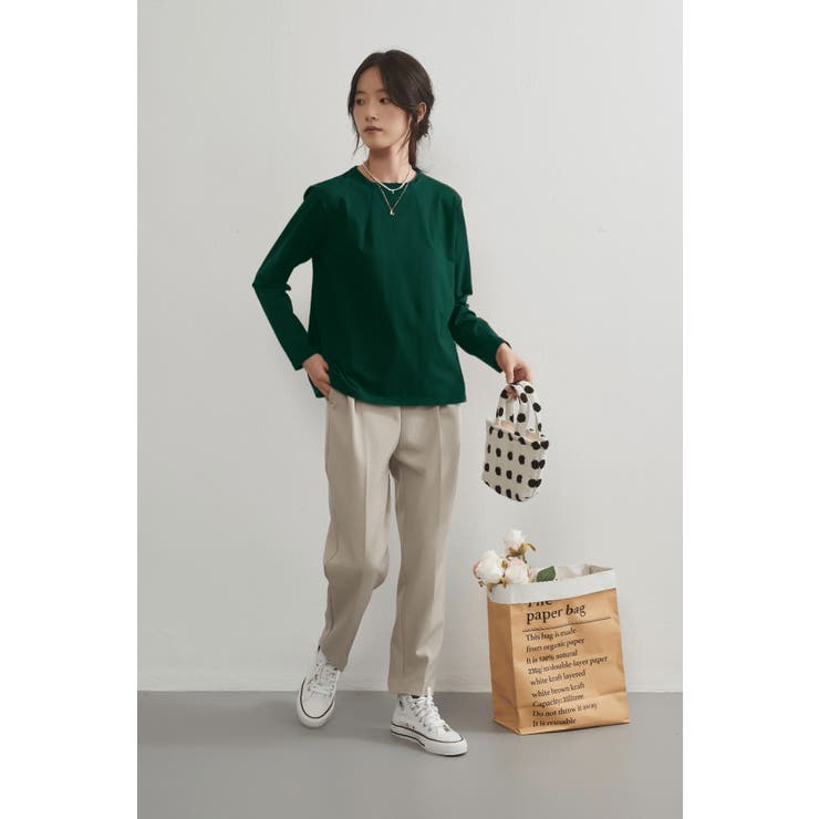 二重衿風ラウンドカラーダーツデザイン長袖Tシャツトップス カットソー | On One's Own | 詳細画像16 