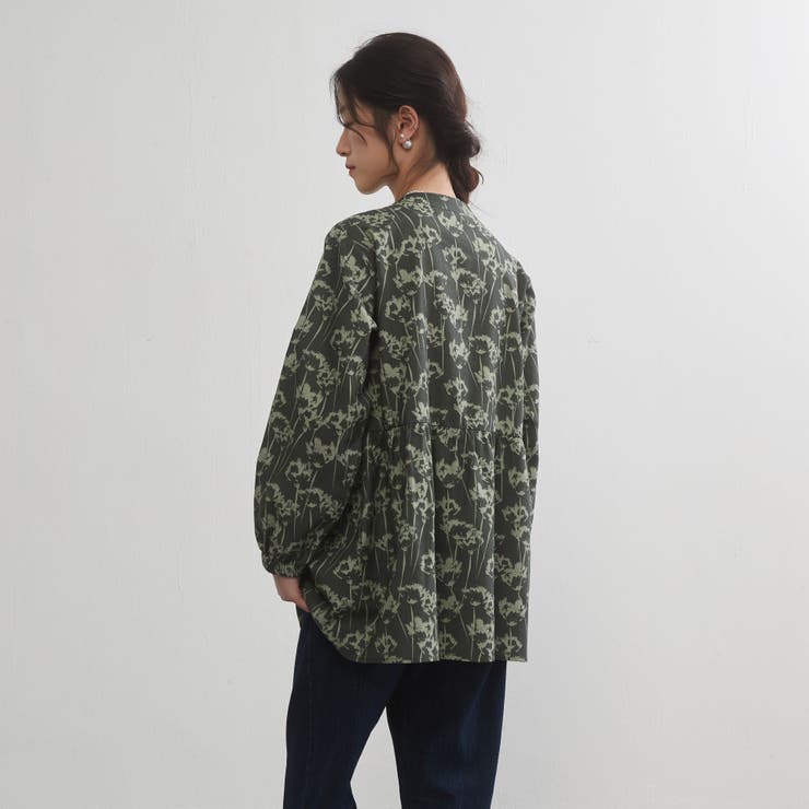綿100％ブラウス長袖総柄プリントチュニックブラウス体型カバー | On One's Own | 詳細画像12 