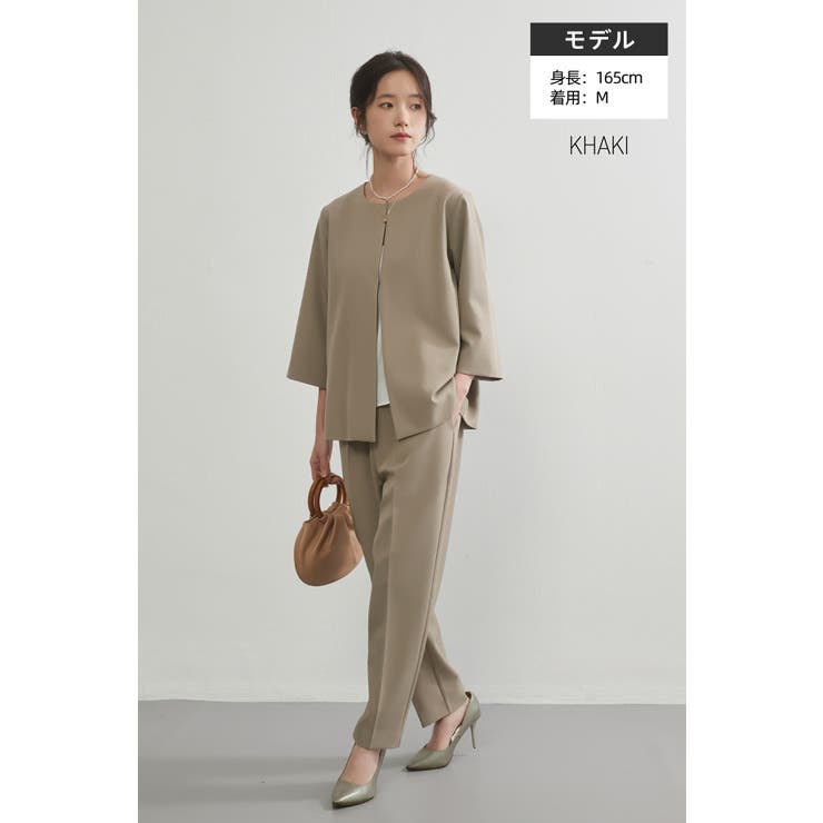 パンツスーツセットアップ2点セット上下セットフォーマル七分袖ジャケット | On One's Own | 詳細画像11 