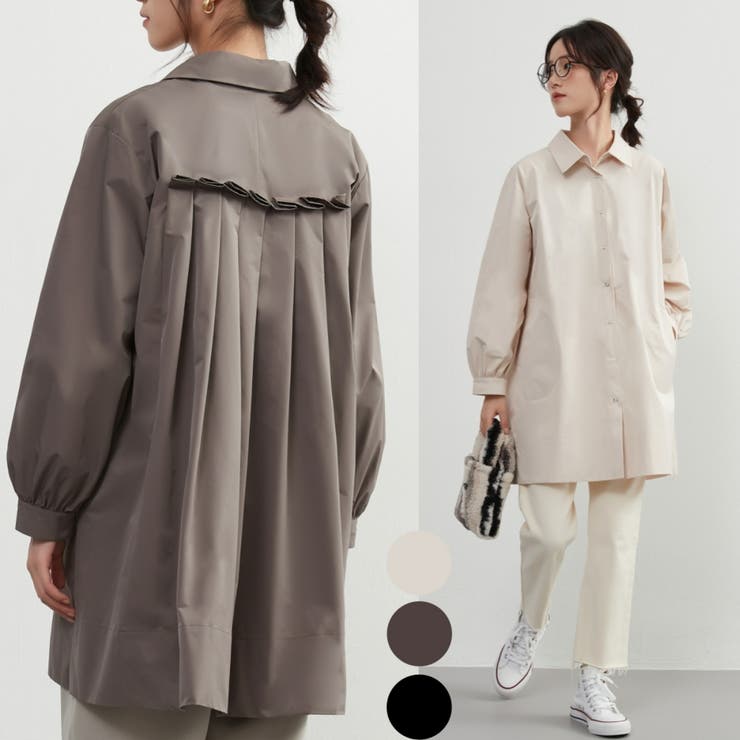 後タック長袖チュニックシャツジャケットライトアウターチュニックシャツ | On One's Own | 詳細画像8 